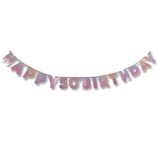 Picture of 50TH PINK BIRTHDAY BANNER 2.2M